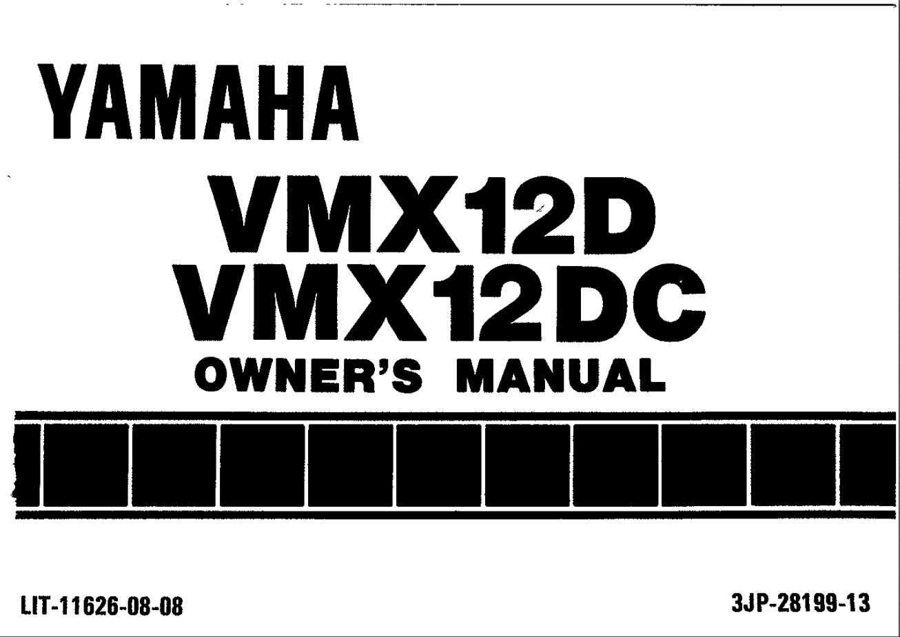 Yamaha VMX12 (D) (DC) 1992 Owner’s Manual
