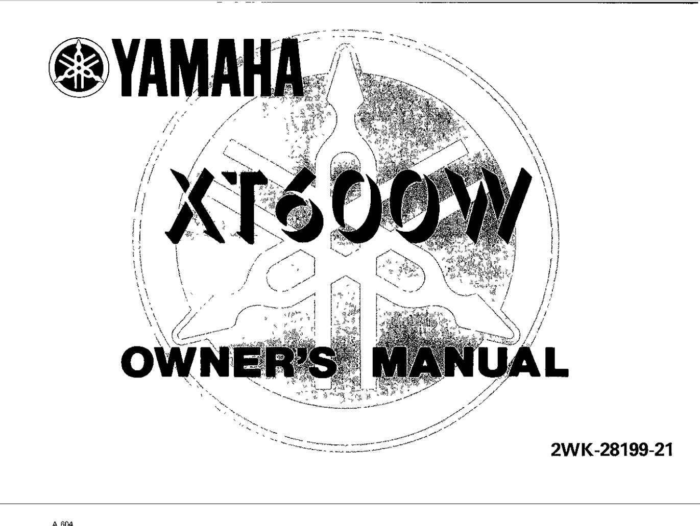 Yamaha XT1600 W 1989 Owner’s Manual