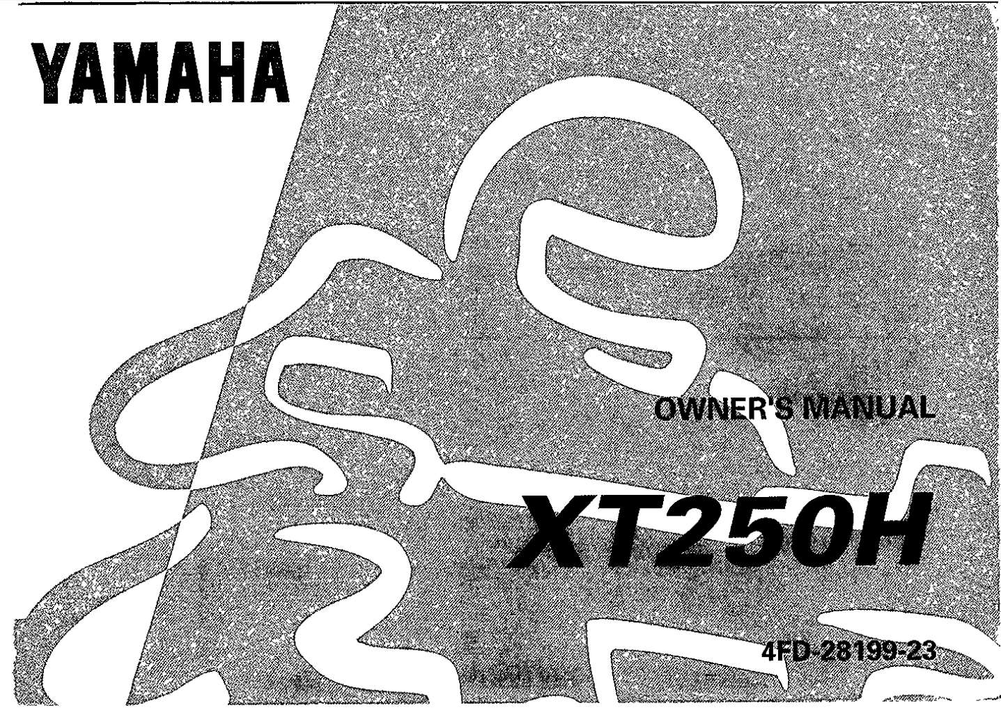 Yamaha XT250 H 1996 Owner’s Manual