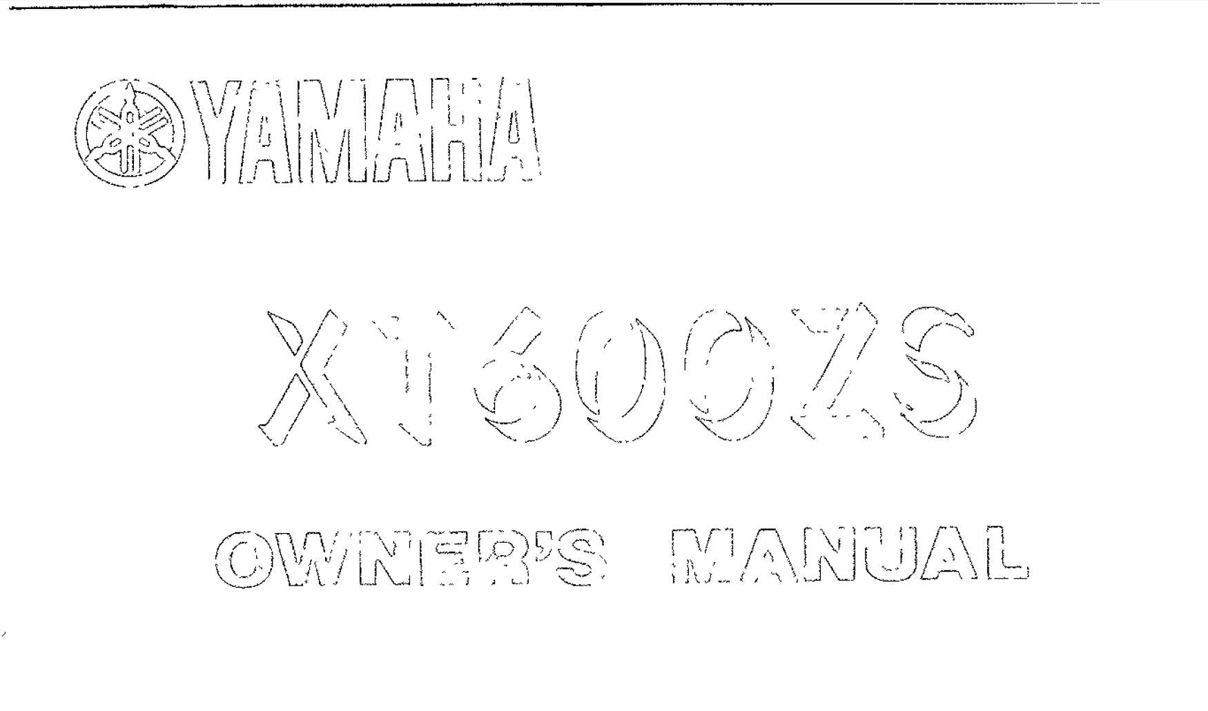 Yamaha XT600 ZS 1987 Owner’s Manual