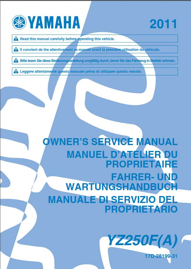 Yamaha YZ250 A 2011 Owner’s Manual