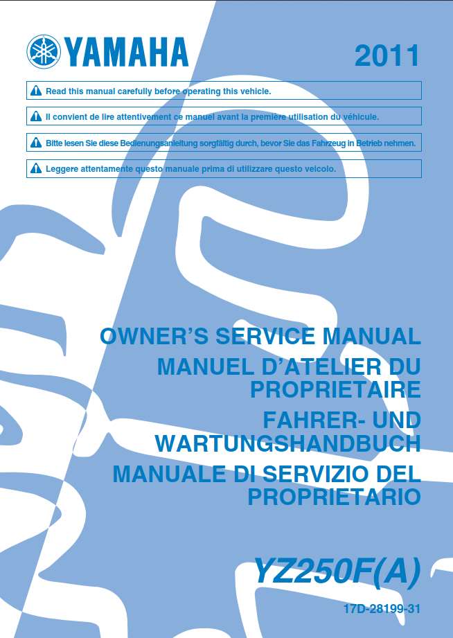 Yamaha YZ250 F 2011 Owner’s Manual