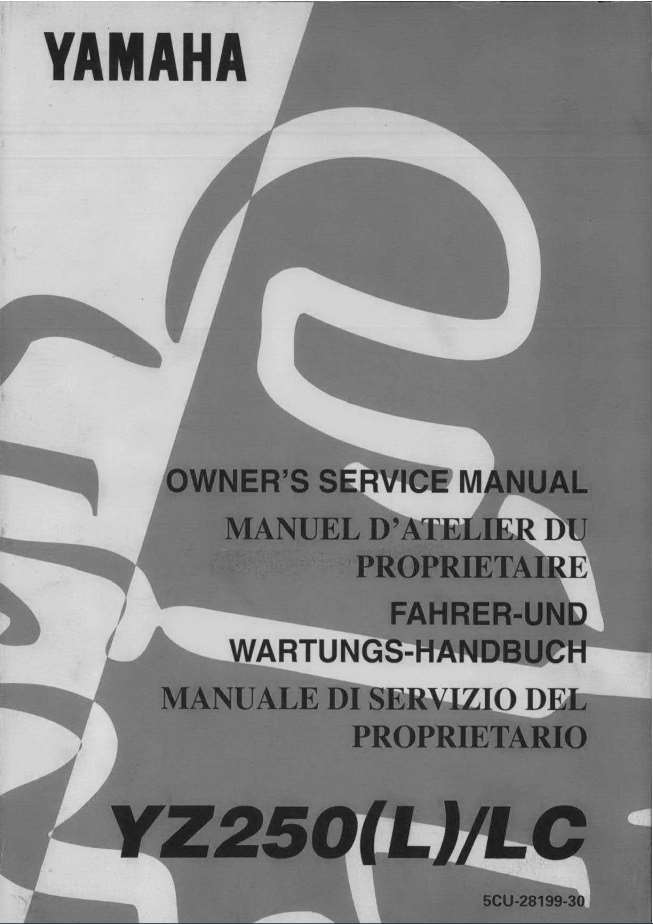 Yamaha YZ250 L (LC) 1999 Owner’s Manual