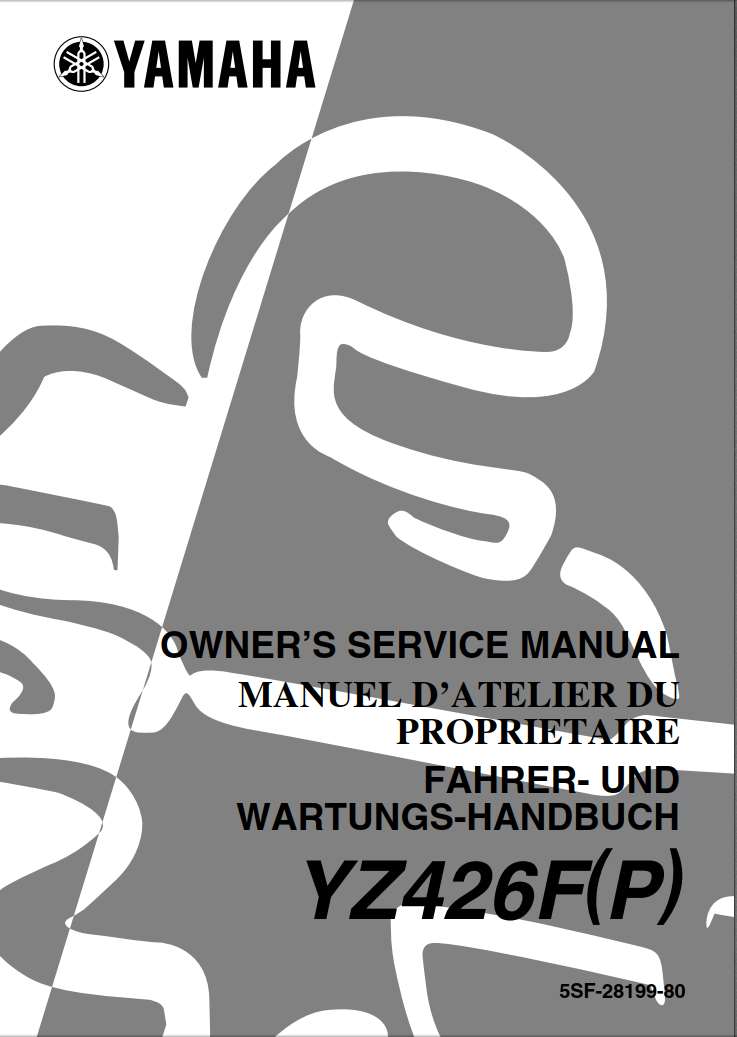Yamaha YZ426 P 2002 Owner’s Manual