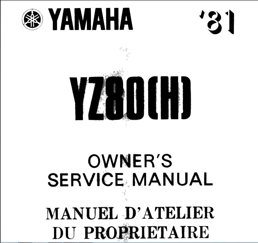 Yamaha YZ80 H 1981 Owner’s Manual