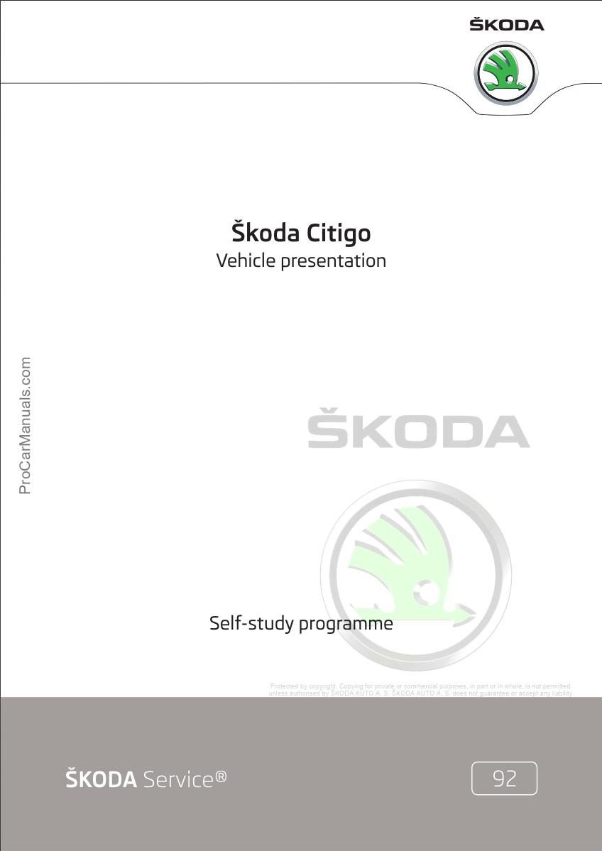 Self Study Program 92 - Skoda Citigo Vehicle presentation