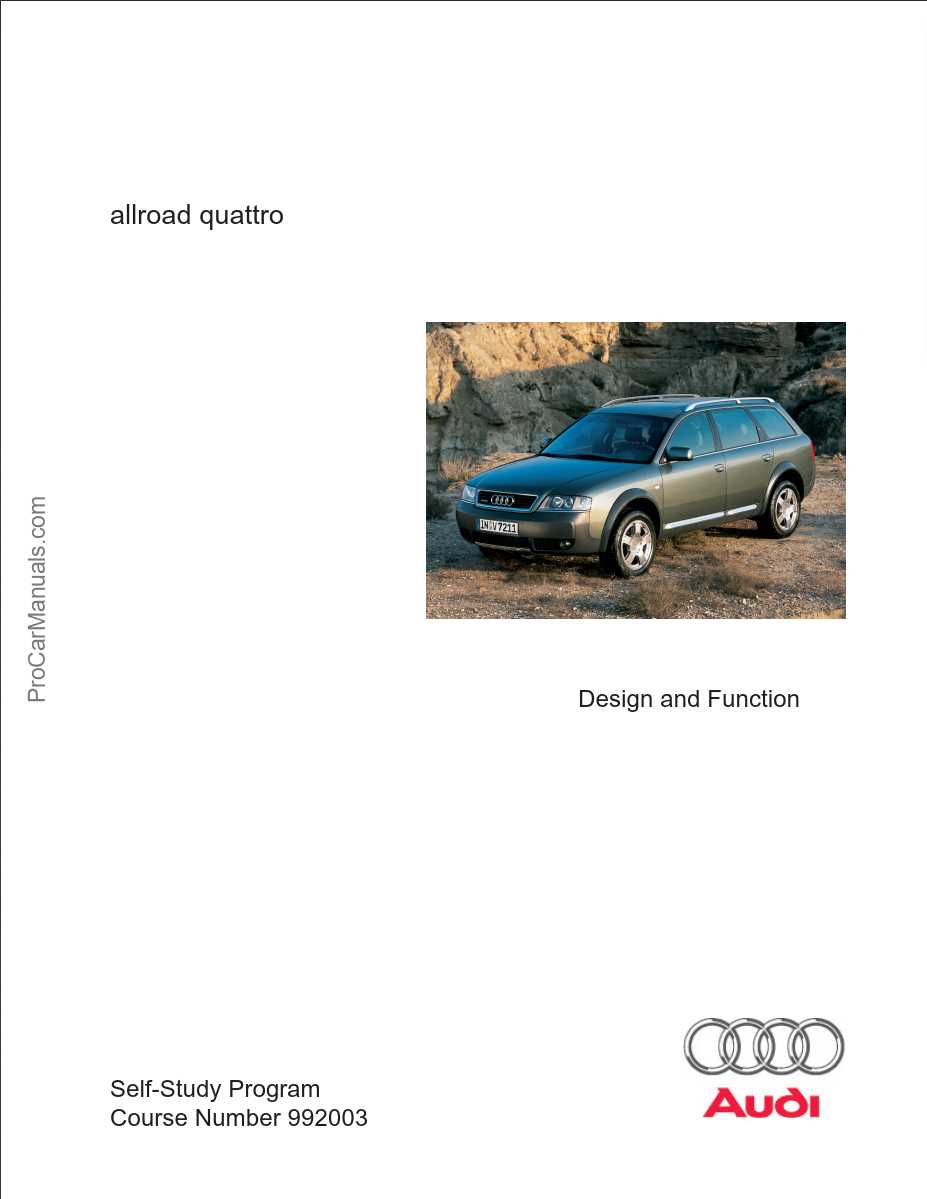 Self Study Program 992003 - Audi A6 allroad quattro