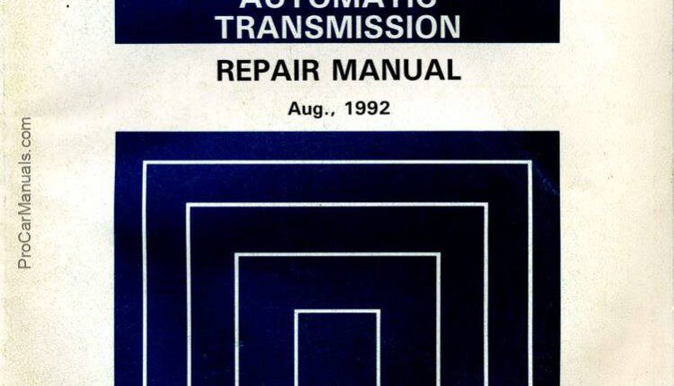 Toyota A442F 1992 (RM315E) Automatic Transmission Repair Manual