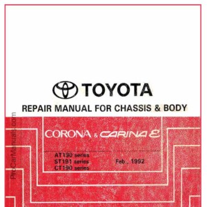 Toyota Carina Corona 1992 Repair Manual For Chassis & Body