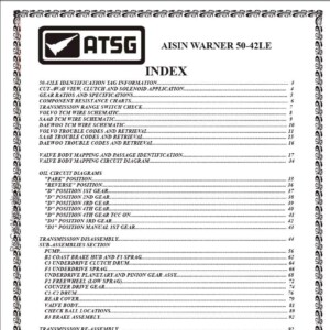 Aisin Warner 50-42LE Transmission Repair Manual – ATSG (Automatic Transmission Service Group)