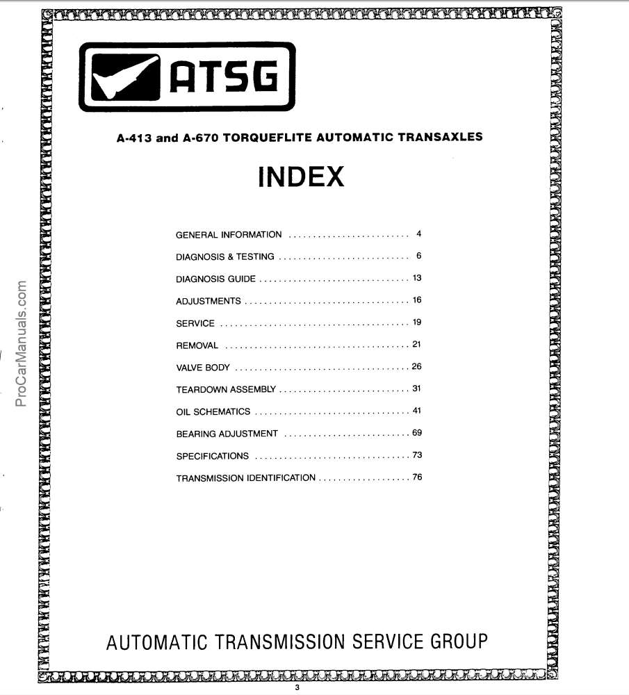 CHRYSLER A670 TORQUEFLITE AUTOMATIC TRANSAXLES – ATSG – PDF Download