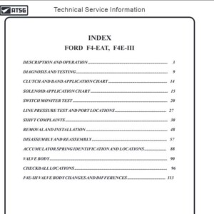 FORD F4-EAT, F4E-III – ATSG (Automatic Transmission Service Group)