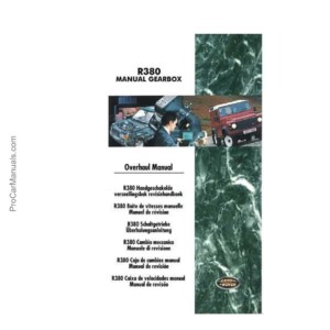 LAND ROVER R380 GEARBOX OVERHAUL MANUAL – 3rd Edition (LRL 0003ENG)