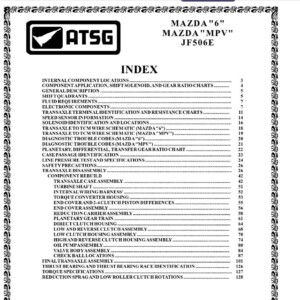 Mazda 6 & Mazda MPV JF506E Transmission Repair Manual – ATSG (Automatic Transmission Service Group)