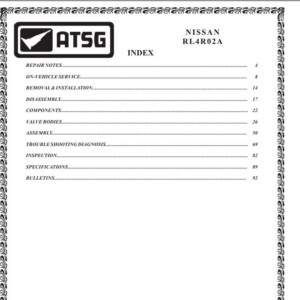 Nissan RL4R02A Transmission Repair Manual – ATSG (Automatic Transmission Service Group)