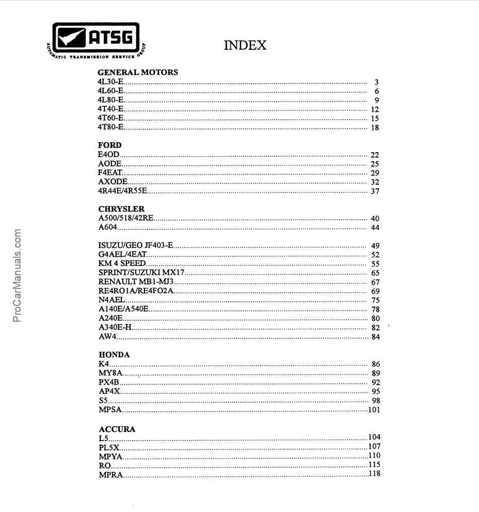 Pass Book – ATSG (Automatic Transmission Service Group)