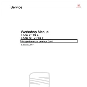 Seat 5-speed manual gearbox 0AH Workshop Manual