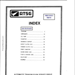 Toyota A-340E A-340H Transmission Repair Manual – ATSG (Automatic Transmission Service Group)