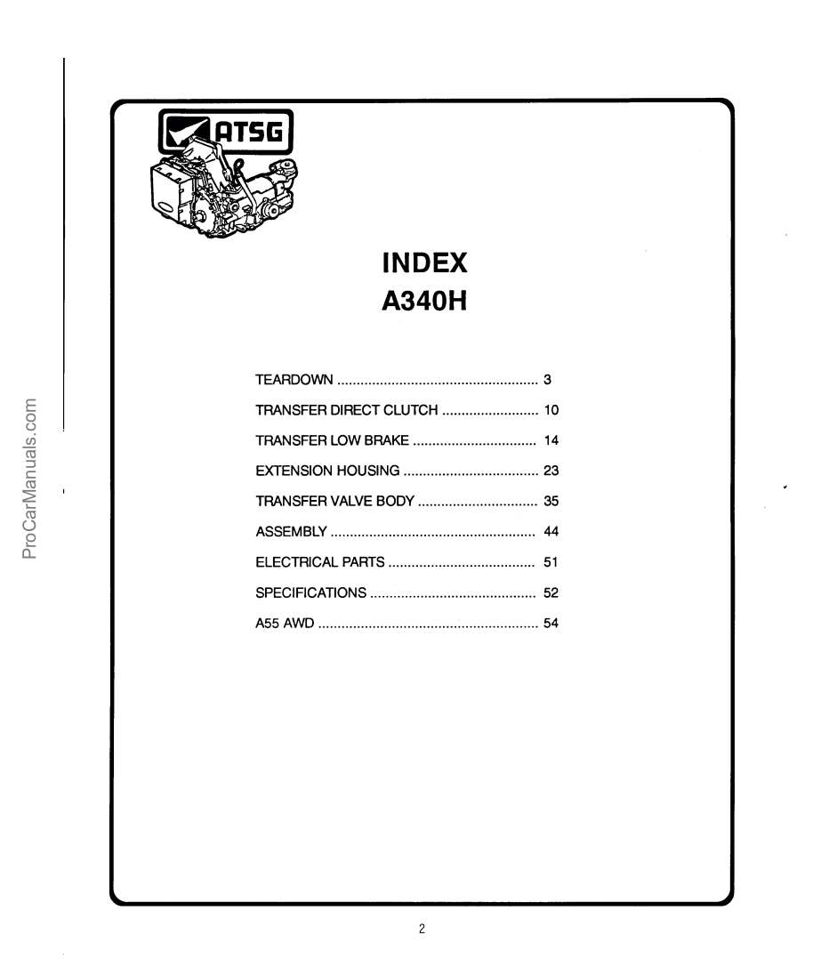 Toyota A340H – ATSG (Automatic Transmission Service Group)