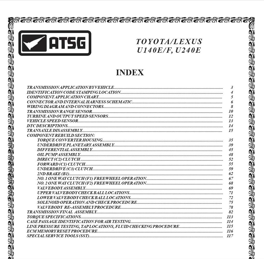 Toyota Lexus U140e U140f U240e Atsg Automatic Transmission Service Group Pdf Download