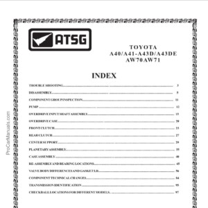 TOYOTA VOLVO A40 SERIES (A40 A41-A43D A43DE AW70 AW71) transmissions – ATSG (Automatic Transmission Service Group)