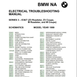 BMW Z3 E36/7 Z3 1999 Electrical Troubleshooting Manual