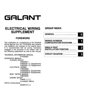 Mitsubishi Galant 2001 Wiring Diagrams