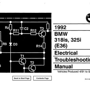 BMW 318is 325i 1992 Electrical Troubleshooting Manual