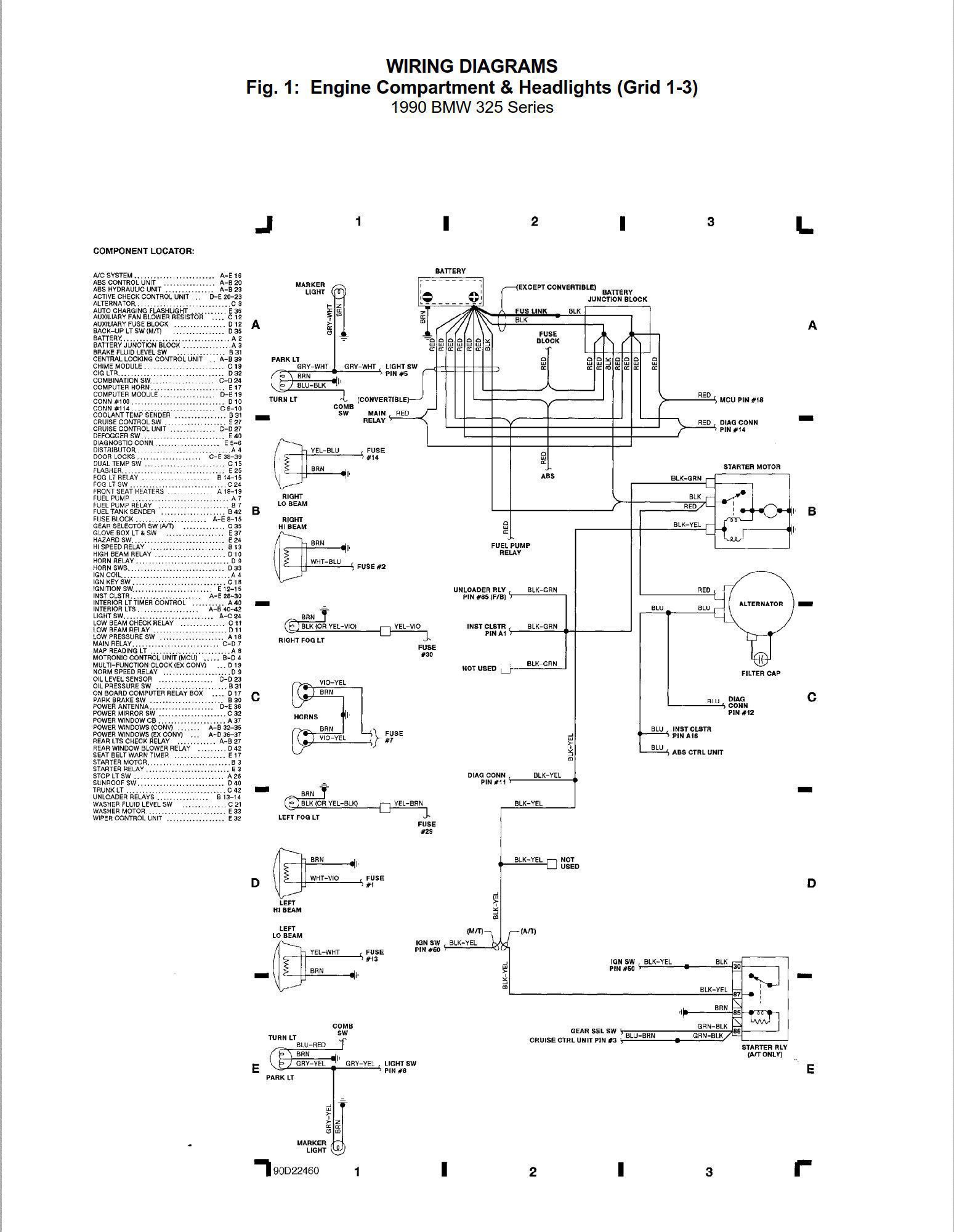 BMW 325 1990 Electrical Wiring Diagrams