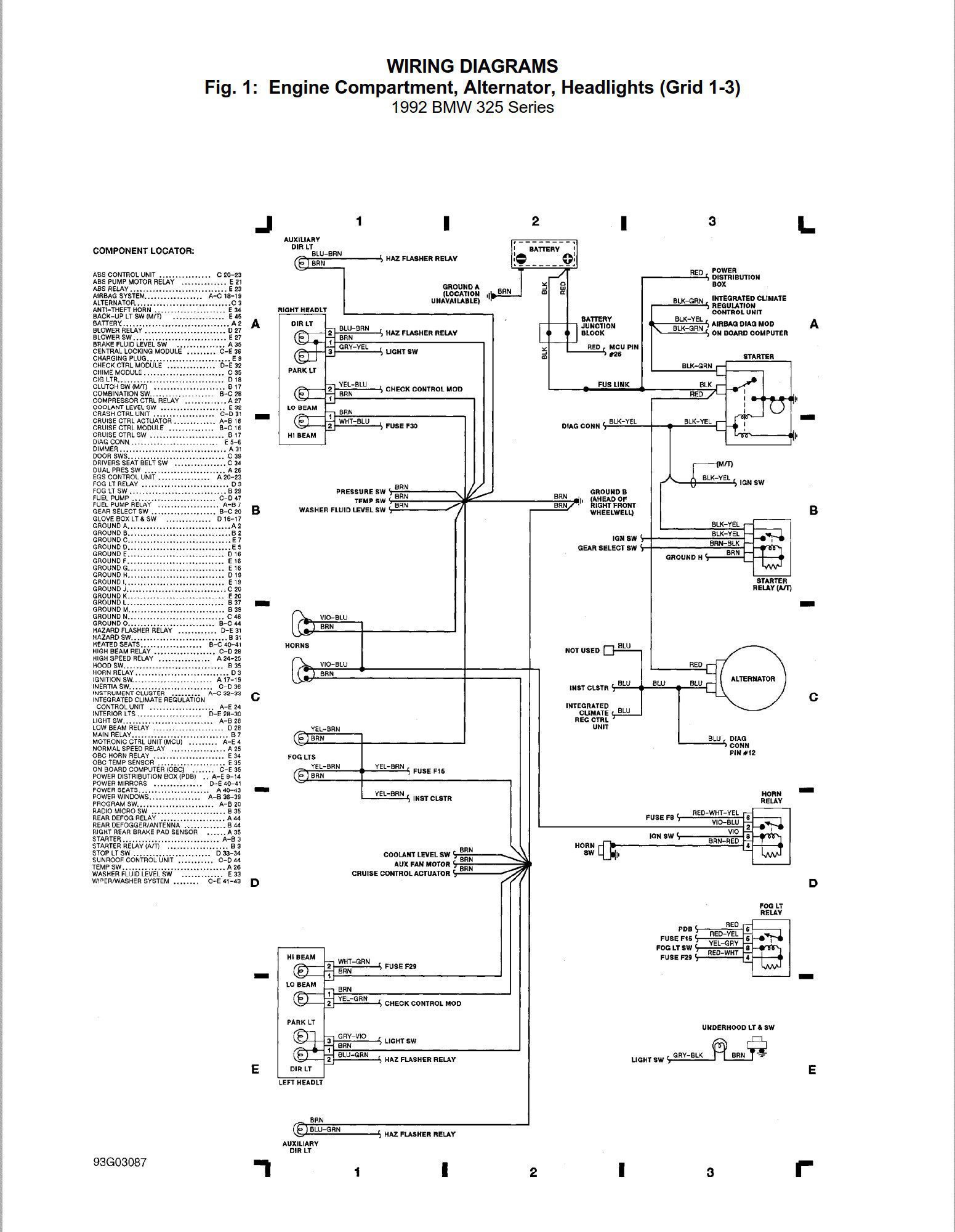 BMW 325 1992 Electrical Wiring Diagrams - PDF for FREE