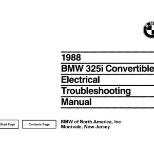 BMW 325i 1988 Convertible Electrical Troubleshooting Manual