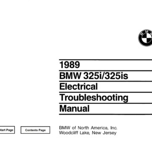 BMW 325i 325is 1989 Electrical Troubleshooting Manual