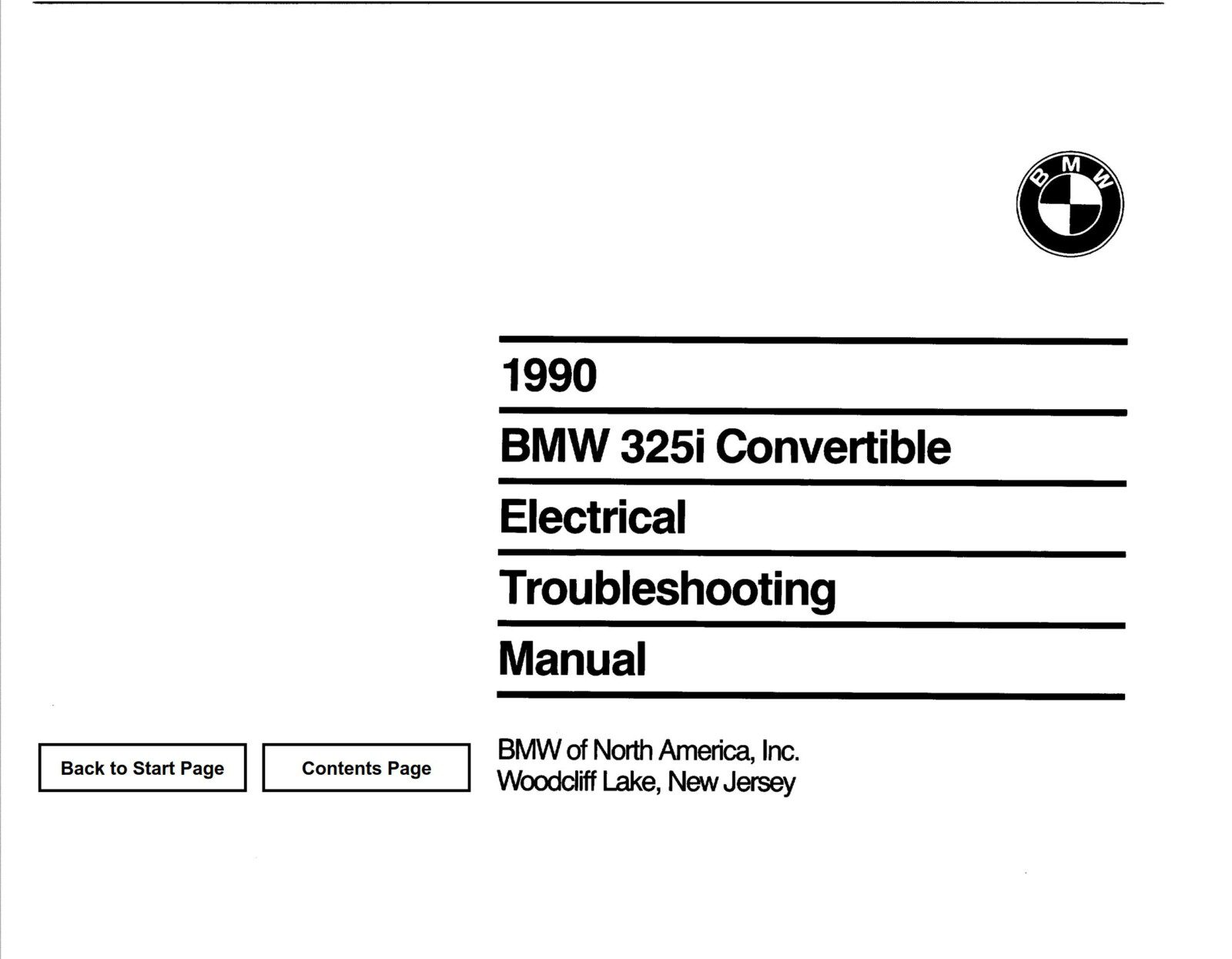 Bmw 325i Convertible 1990 Wiring Diagrams PDF Download