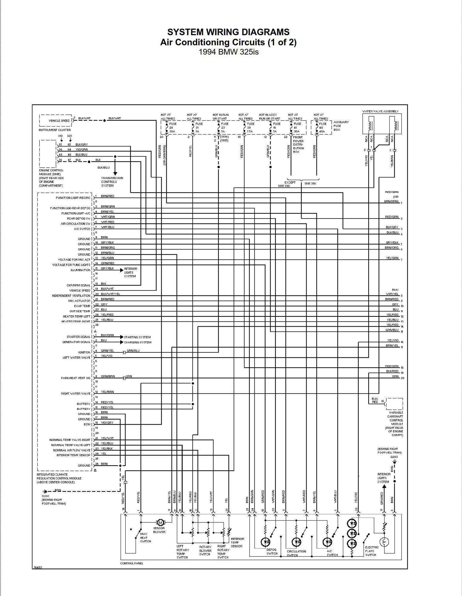 BMW 325iS 1994 Electrical Wiring Diagrams