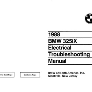 BMW 325iX 1988 Electrical Troubleshooting Manual