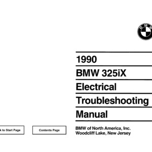 BMW 325iX 1990 Electrical Troubleshooting Manual