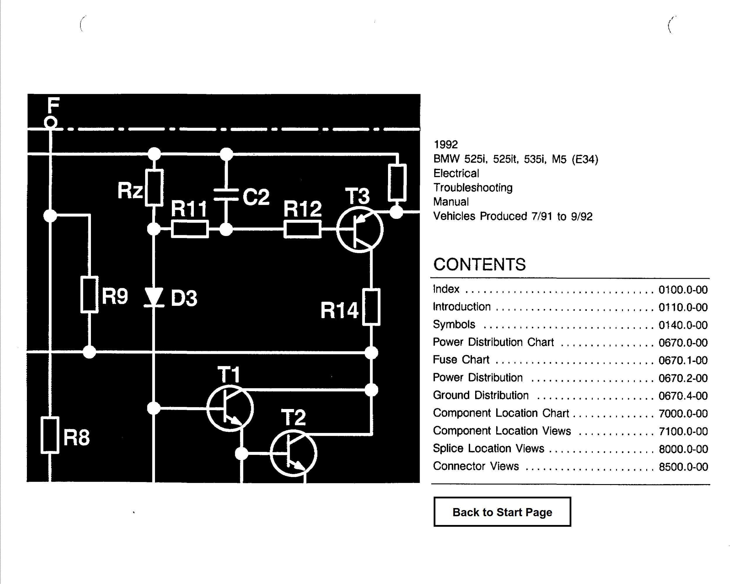BMW 525i 525it 535i M5 1992 Electrical Troubleshooting Manual