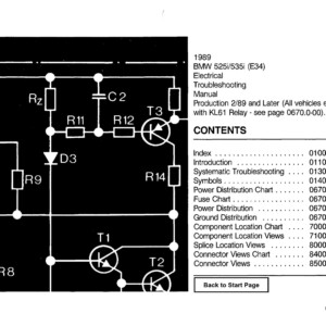 BMW 525i 535i E34 1989 Electrical Troubleshooting Manual