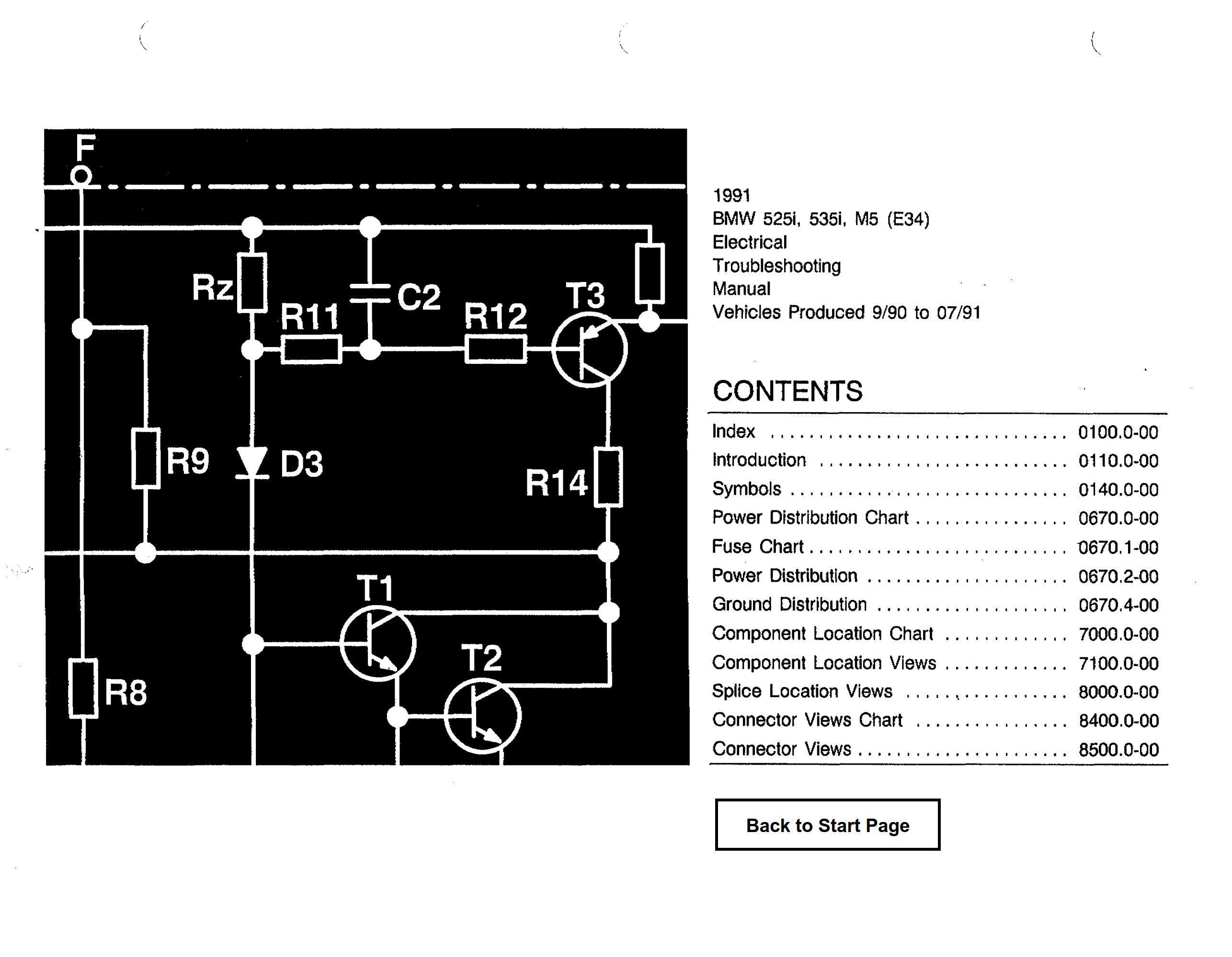 BMW 525i 535i M5 1991 Electrical Troubleshooting Manual