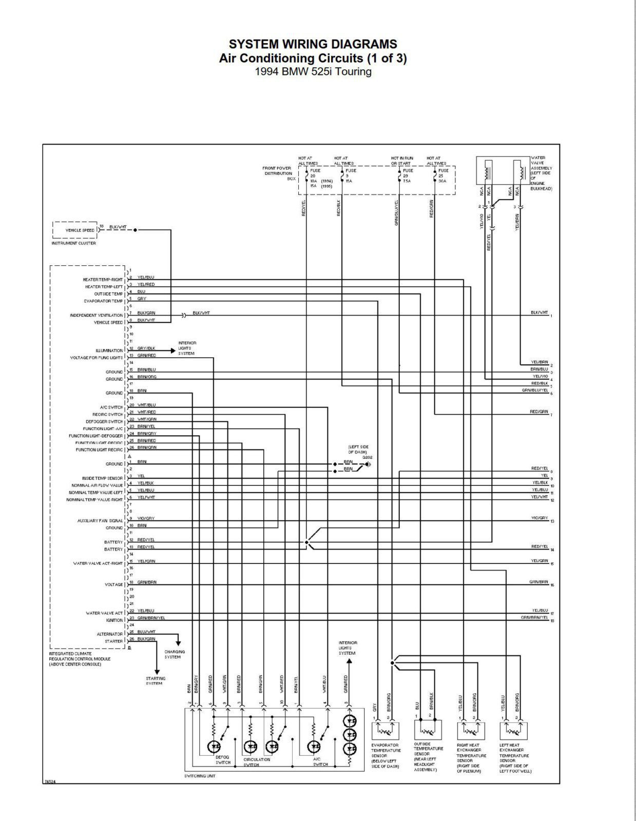 PDF ONLINE - BMW 525i Touring 1994 Electrical Wiring Diagrams ...