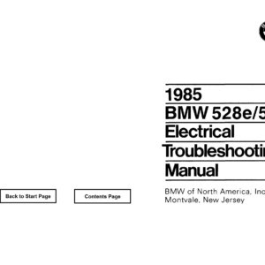 BMW 528e 535i 1985 Electrical Troubleshooting Manual