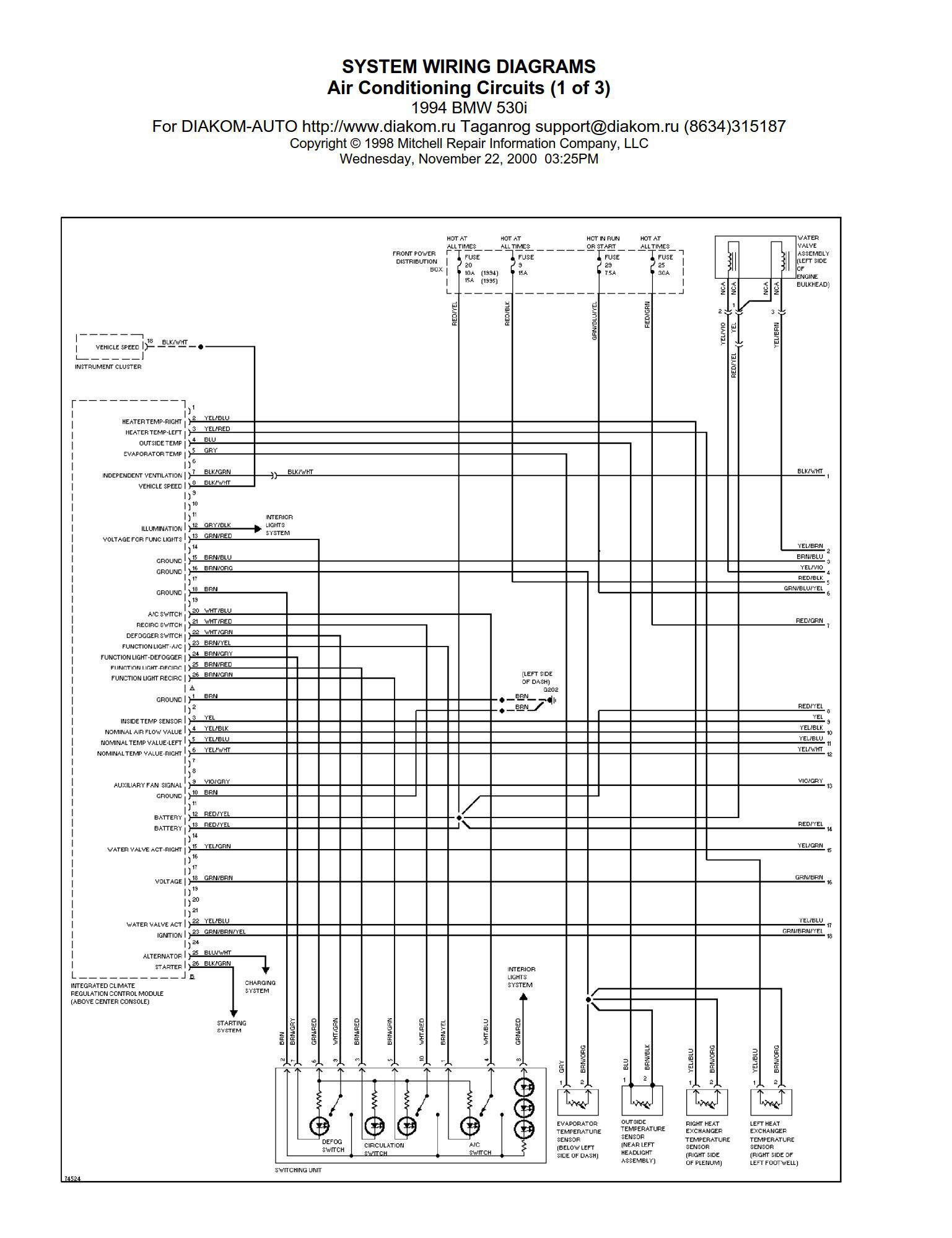 Bmw 530 1994 Electrical Wiring Diagrams - Pdf For Free