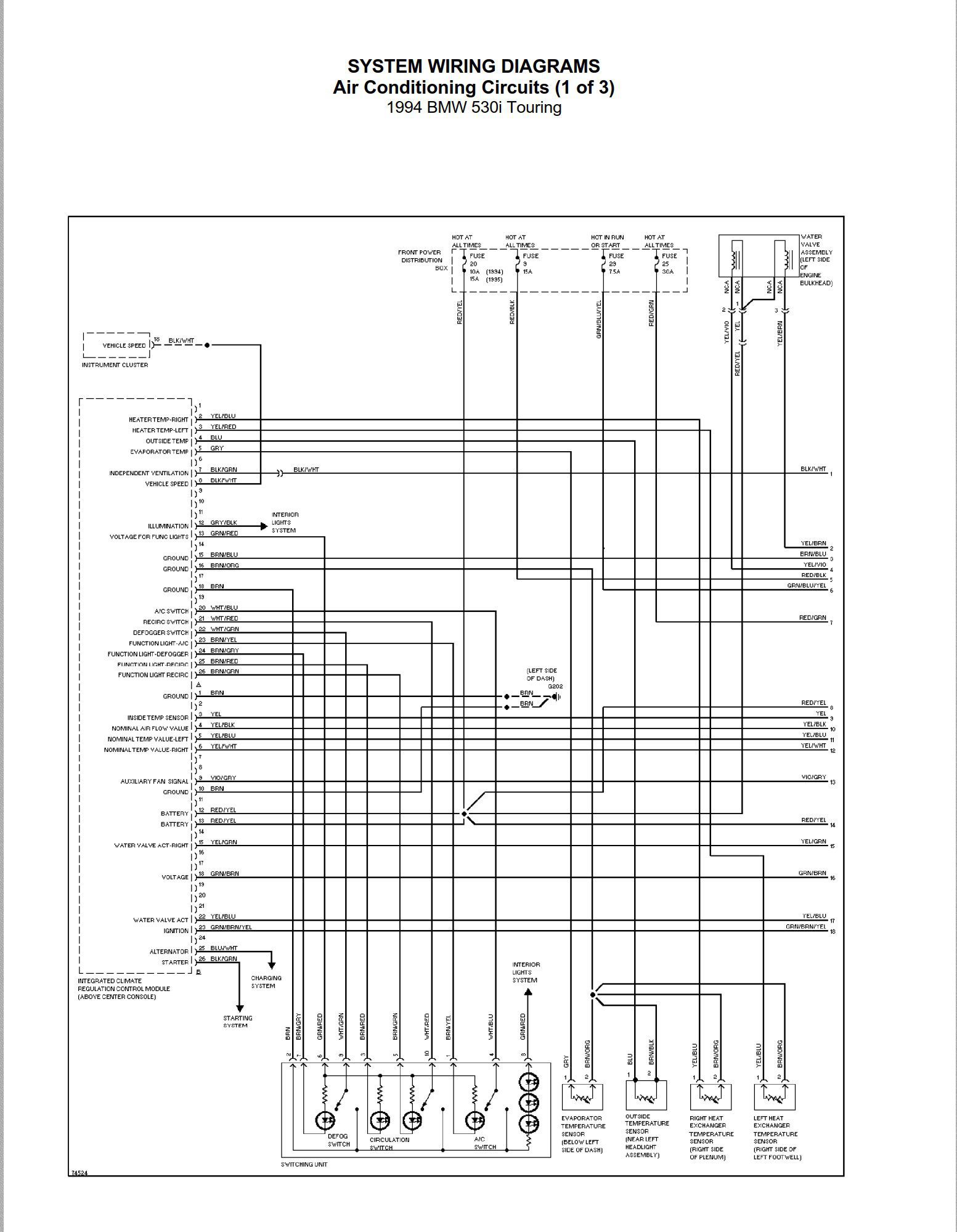 Free PDF BMW 530i Touring 1994 Electrical Wiring Diagrams