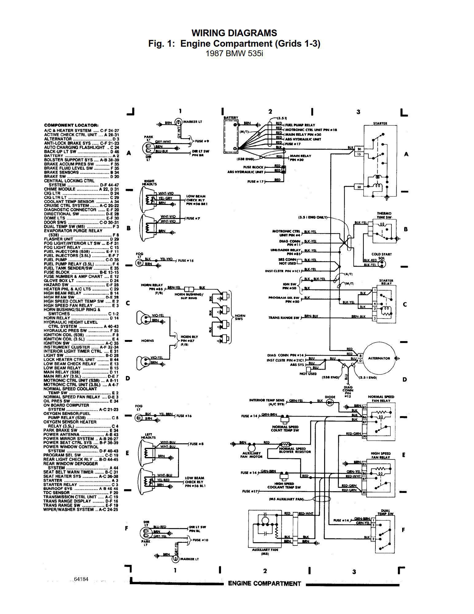 BMW 535 1987 Electrical Wiring Diagrams