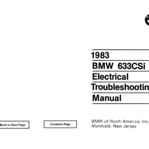 BMW 633CSi 1983 Electrical Troubleshooting Manual