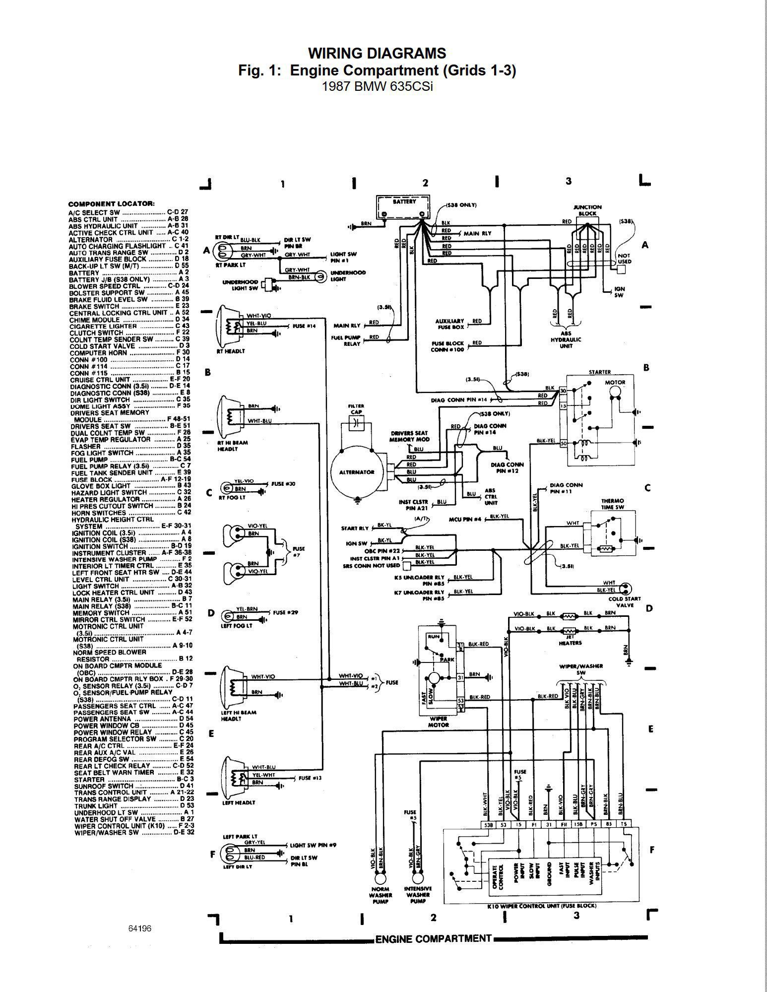 BMW 635 1987 Electrical Wiring Diagrams - PDF for FREE