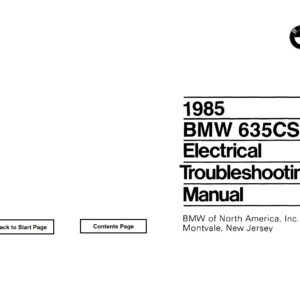 BMW 635csi 1985 Electrical Troubleshooting Manual
