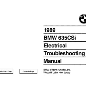BMW 635csi 1989 Electrical Troubleshooting Manual
