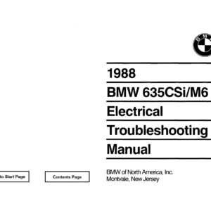 BMW 635csi M6 1988 Electrical Troubleshooting Manual