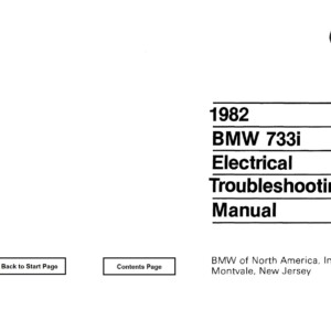 BMW 733i 1982 Electrical Troubleshooting Manual
